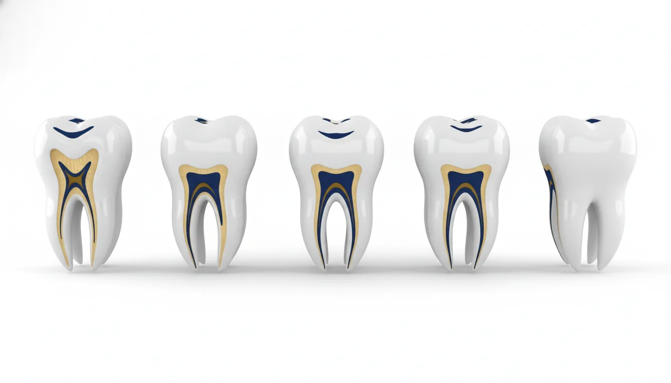 Diente visto desde sus cinco caras oclusal mesial distal vestibular palatina