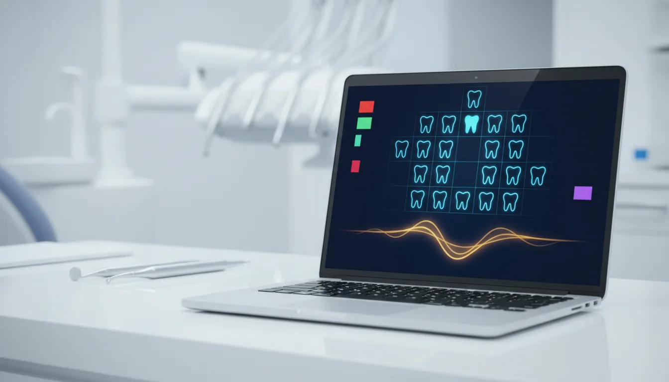 Periodontograma digital de Cenident con sondaje por diente y comparacion entre visitas